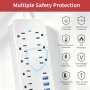Lefree Surge Protector Power Strip with USB Ports 4-Foot Extension Cord - 12 Outlet for Indoor/Office Use, White - Image 5