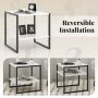 2-Tier Square End Table with Storage Shelf Reversible Design - Image 6