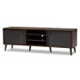 Baxton Studio Samuel Mid-Century Modern Brown and Dark Grey Finished TV Stand - Image 3