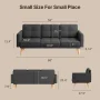 Lofka 68" Sofa and Couch with Side Storage Pocket and 4" Thick Cushions for Living Room, Dark Gray Modern Home Furniture - Image 2