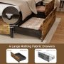 Twin Size Bed Frame with Drawers LED Lights and USB Ports - Image 6