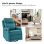 Coral Classic Teal Faux Leather Swivel Recliner with Metal Base - Image 6