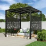 2 ft. x 4 ft. Black Freesia Polypropylene Decorative Screen Panel - Image 5