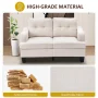 RoyalCraft Modular Sectional Sofa, Memory Foam, Button Tufted Designed, 2 Seats Sofa Couch for Living Room, Beige Velvet - Image 4