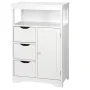 ZENY Bathroom Floor Cabinet, Free Standing Storage Cabinet with 3 Drawers and Adjustable Shelf, Modern Cupboard for Home Living Room Office, White - Image 6