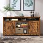 60 Inch Industrial Fireplace TV Stand with Shelve and Cabinet for TVs Up to 65 Inches - Image 2
