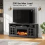 CHITOOMA 1400W Electric Fireplace TV Stand TV Console with 23″ Fireplace for up to 75 inch TVs with Adjustable Shelves,Grey - Image 6