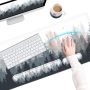 Large Mouse Pad Wrist Rest 4Pcs Set,XXL Extended Gaming Mouse Pad+Gel Ergonomic Keyboard Wrist Support +Mouse Wrist Rest Cushion+ Coaster,Easy Typing Pain Relief Desk Mat Set-Pink Marble - Image 4