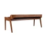 Boraam Rasmus Low Back Acacia Wood Dining Bench with Faux Leather Upholstery - Chestnut Wire - Image 6