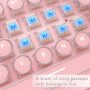 Mechanical Gaming Keyboard and Mouse Combo, Retro Typewriter-Style Wired Computer Keyboard Mouse Combo, 104 Keys White Backlight Compact PC Gaming Keyboard, Great Gift for Girls/Women (Pink) - Image 2