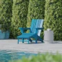 Avir Commercial All-Weather Adirondack Chair with Pullout Ottoman & Cupholder - Image 6