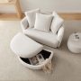 Holley Oversized Fabric Accent Chair with Storage Ottoman - Image 6