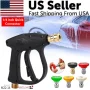 1/4" High Pressure Washer Gun 4000 PSI Car Wash Foam Spray Short Wand w/ Nozzle - Image 1
