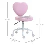Pink Heart Love Shaped Back Design Office Chair with Adjustable Height and 360 Swivel Castor Wheels - Image 6