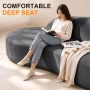 Aukfa 91" Modern Cloud Sofa Curved Boneless Couch Deep Seat Sofa for Living Room Bedroom, Chenille, Dark Gray - Image 3