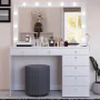 Boahaus Serena Makeup Vanity Table with Built-In Lights & Glass Top | Elegance Redefined - Image 2