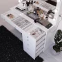 Boahaus Serena Makeup Vanity Table with Built-In Lights & Glass Top | Elegance Redefined - Image 3