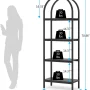 Tribesigns 70.8" Industrial Wood Bookcase, 4-Shelf Open Bookshelf Storage Shelves, Set of 2, Black - Image 4
