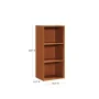 35.67 in. Cherry Wood 3-shelf Standard Bookcase with Storage - Image 2