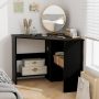 Corner Computer Desk Triangle Writing Workstation with Storage Shelf - Image 2