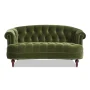 Joannes Velvet Rolled Arm Chesterfield - Burgundy, 68.5W x 38D - Image 1
