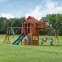 Backyard Discovery Skyfort II Cedar Wood Swing Set with Wave Slide, Clubhouse, Crow's Nest, and Monkey Bars - Image 1