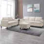 3 - Piece Living Room Set - Beige Cotton Blend - Image 1