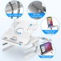 AboveTEK Laptop Stand, 20 Angles Two-Layer Height Adjustable Laptop Stands, Portable Laptop Riser with 360 Rotating Base Storage Space & Extra Phone Holders Compatible with 10''-17'' Laptops White - Image 4