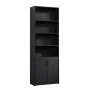 Mainstays Traditional 5 Shelf Bookcase with Doors, Black Finish - Image 2