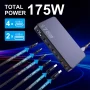 Ueetop 175W GaN USB C Charger LED Display 6-Port Desktop Charger Type C PD 100W PPS 45W Fast Charging for MacBook Samsung iPhone - Image 3