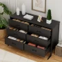 Richya 47.3'' Chest of Drawers, Dressers for Bedroom 6 Drawer, Steel Frame, Black Dresser - Image 2