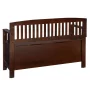 Linon Cynthia Wood Storage Bench FlipTop Slat Back & Side in Walnut Brown Finish - Image 4