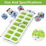 Ice Cube Tray, 4 Pack Silicone Ice Tray, 14 Ice Cube Molds with Lids, Stackable - Image 4