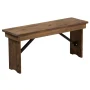 Hercules Series 40 in. x 12 in. Commercial Grade Rustic Solid Pine Folding Bench, Antique Farmhouse Dining Bench - Image 1