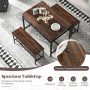 3 Pieces Dining Table Set with Wooden Kitchen Table and 2 Benches - Image 6
