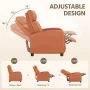 Alden Design Faux Leather Push Back Theater Recliner Chair with Footrest, Tan - Image 4