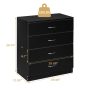 New 4 Drawer Chest Dresser Clothes Storage Bedroom Furniture Cabinet Black - Image 6