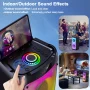 JYX Karaoke Machine, Home Karaoke Party Speaker for Adults, Bluetooth Speaker with 2 Microphone, Dazzling Light - Image 4
