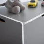 Grey and White Hinged Toy Storage Chest with Lid - Image 2