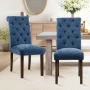 Artemisia Tufted Upholstered Wooden Dining Chairs - Image 3