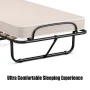 Portable Memory Foam Folding Bed with Mattress Rollaway Cot Beige Made in Italy - Image 4