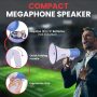 Portable Megaphone Speaker PA Bullhorn Built-in Siren Adjustable Volume Control - Image 3