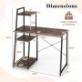 Brown Computer Desk with Shelves and 3-Tier Storage Bookshelf - Image 4