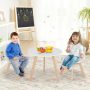 Modern Kids Activity Play Table and 2 Chairs Set with Beech Leg Cushion - Image 2