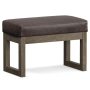 Milltown Distressed Dark Brown Upholstered Tweed Look Fabric Rectangle Footstool Ottoman 27 in. W Ottoman - Image 1