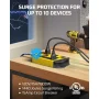 15 ft. 8-Outlets Heavy-Duty Metal Power Strip Surge Protector with 2-USB Ports, 1440 J - Image 2