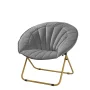 Urban Shop Velvet Channel Stitch Saucer Chair, Multiple Colors - Image 2