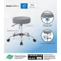 Grey Vinyl Task Stool with Chrome based and Seat Height Adjusment - Image 4