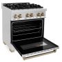 ZLINE - 30 in. Wide 4 Burner Autograph 4.0 cu. ft. Legacy Freestanding Dual Fuel Range in Stainless Steel & Bronze Accents - Stainless Steel - Image 2