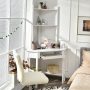 White Corner Computer Desk with Hutch and Storage Shelves - Image 2